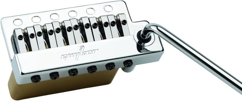 guyker Guitar Tremolo Bridge String Spacing 10.5MM with Brass Roller Saddle and Brass Block & Spring and Claw, Pop-In Vibrato Bar, Complete Install Kit, GG1009AB-T Chrome - Image 3